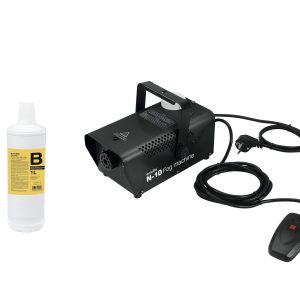EUROLITE Set N-10 black + B2D Basic smoke fluid 1l
